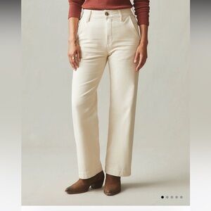 Cream Straight-Leg Pants